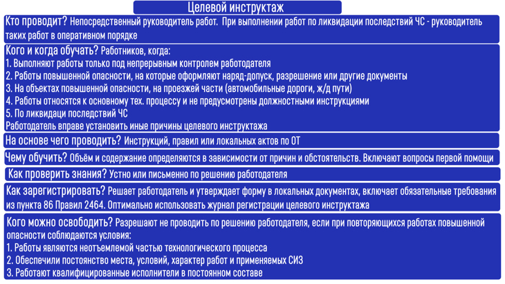 Виды инструктажей по охране труда